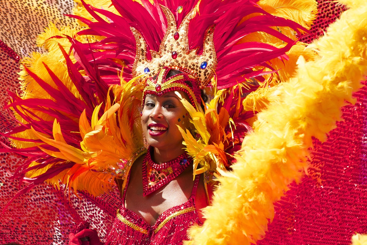 Carnival dancers in costume in Brazil