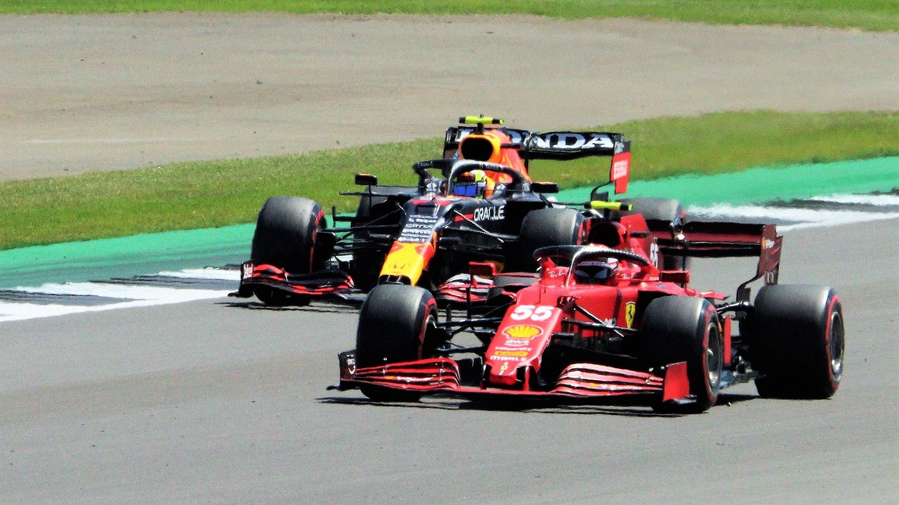 Formula 1 car racing at the São Paulo Grand Prix